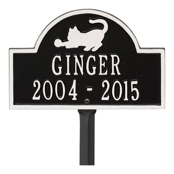 Feline Pet White Memorials Plaque